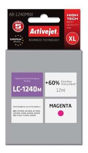 Activejet AB-1240MNX ink (replacement for Brother LC1220Bk/LC1240Bk; Supreme; 12 ml; magenta) image 1