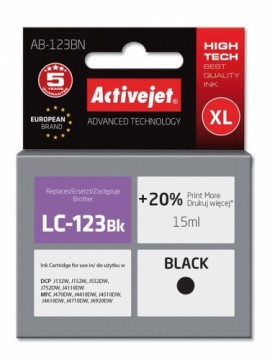 Activejet AB-123BN ink (replacement for Brother LC123Bk/LC121Bk; Supreme; 15 ml; black)