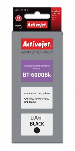 Activejet AB-6000Bk Ink Bottle (Replacement for Brother BT-6000BK; Supreme; 100 ml; black) image 1