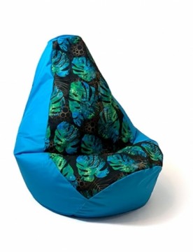 Go Gift Sako bag pouffe Pear print blue-monstera XL 130 x 90 cm