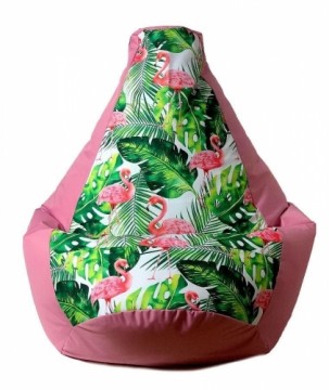 Go Gift Sako bag pouffe Pear print pink-flaming XXL 140 x 100 cm