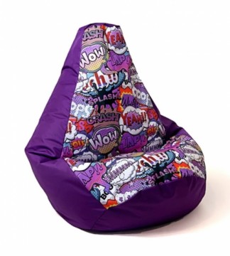 Go Gift Sako bag pouffe Pear print purple-WOW XXL 140 x 100 cm