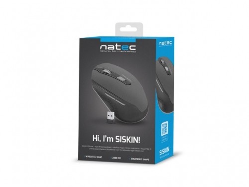 NATEC Wireless Mouse Siskin 2400DPI Black image 3