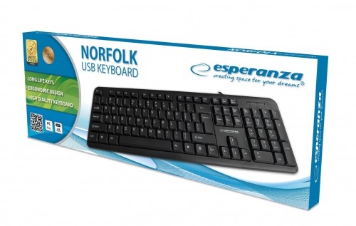 Esperanza Norfolk EK139 Wired USB keyboard, black image 2