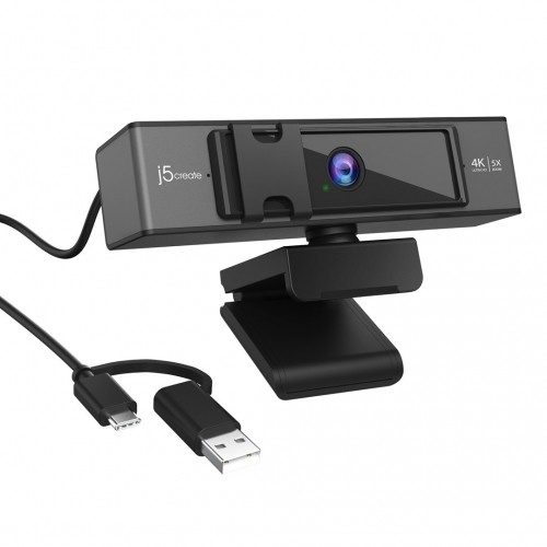 J5 Create j5create JVCU435 USB™ 4K Ultra HD Webcam with 5x Digital Zoom Remote Control, 3840 x 2160 Video Capture Resolution, Black and Silver image 4