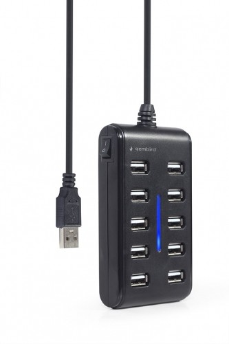 Gembird UHB-U2P10P-01 10-port USB 2.0 hub, black image 3