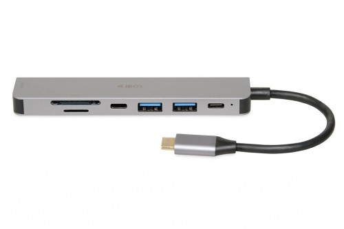 iBox IUH3SL4K notebook dock/port replicator USB 3.2 Gen 1 (3.1 Gen 1) Type-C Power Delivery 100W Silver image 1