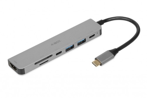 iBox IUH3SL4K notebook dock/port replicator USB 3.2 Gen 1 (3.1 Gen 1) Type-C Power Delivery 100W Silver image 3