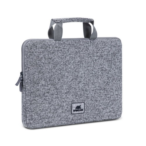 RIVACASE Anvik 13.3" Laptop sleeve, light grey, with handle, waterproof material, plush interior, back pocket for smartphone, business cards, accessories image 1