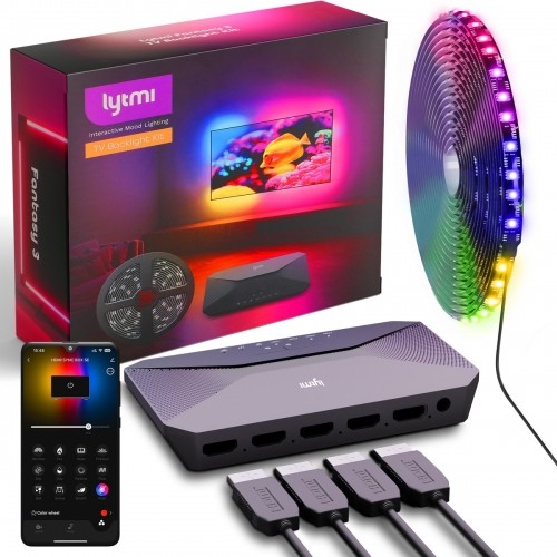 Lytmi Fantasy 3 TV fona apgaismojuma komplekts HDMI 2.1 | LED fona apgaismojuma josla + Neo Box | TV 85-90 collas, sinhronizācijas kārba image 1