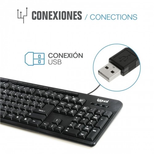 Клавиатура iggual CK-BASIC-120T QWERTY USB Чёрный испанский Обезьяна (1 Предметы) image 2