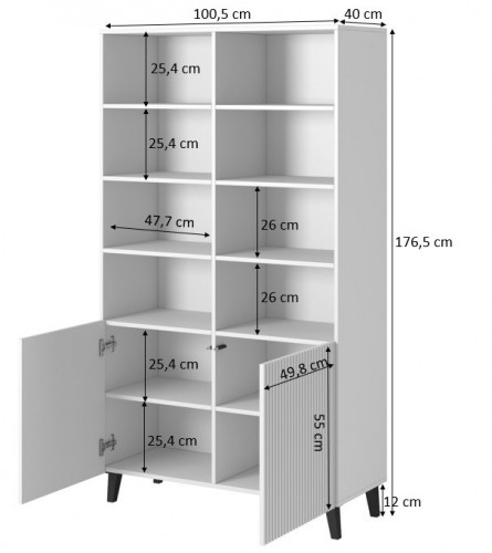 Cama Meble Shelving unit PAFOS 100x40x176.5 cm white matt image 4