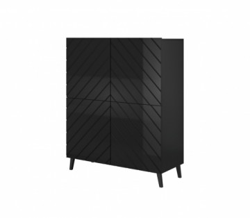 Cama Meble Shelving unit ABETO 100.5 x 40 x 121.5 cm black/gloss black