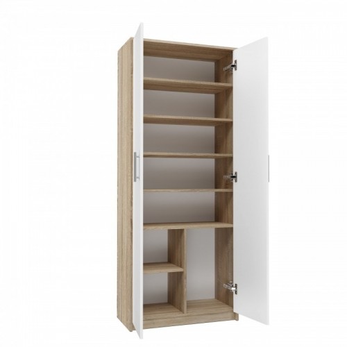 Top E Shop Filing cabinet OLIV 2D 74x35x180 cm, Sonoma/White image 2