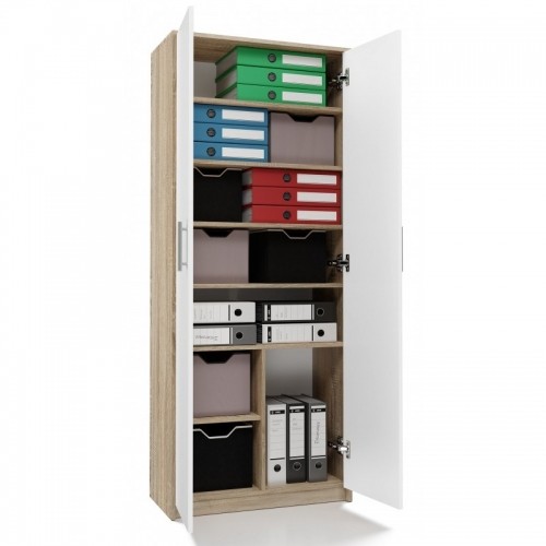 Top E Shop Filing cabinet OLIV 2D 74x35x180 cm, Sonoma/White image 3