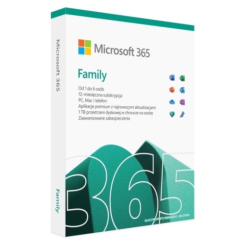 Microsoft 365 Family 1 x license Subscription Polish 1 year(s) image 1