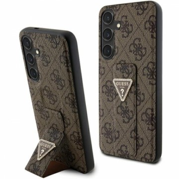 Guess GUHCS24SPGS4TDW S24 S921 brązowy|brown hardcase Grip Stand 4G Triangle Strass