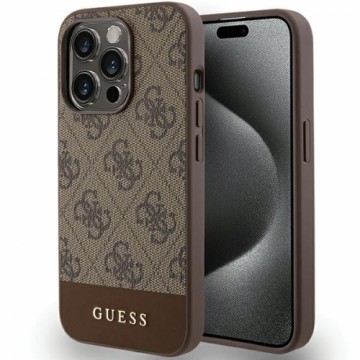 Guess GUHCP15XG4GLBR iPhone 15 Pro Max 6.7" brązowy|brown hardcase 4G Stripe Collection
