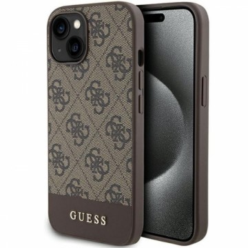 Guess GUHCP15SG4GLBR iPhone 15 | 14 | 13 6.1" brązowy|brown hardcase 4G Stripe Collection