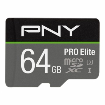 Карта памяти микро-SD с адаптером PNY P-SDU64GV31100PRO-GE Pro Elite C10 64 Гб