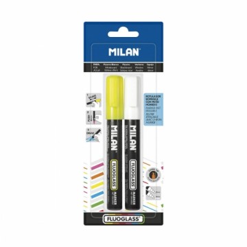 Marķiera Pildspalva Milan Fluoglass Izdzēšama tinte PVC