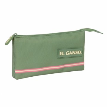 Тройной пенал El Ganso Зеленый 22 x 12 x 3 cm