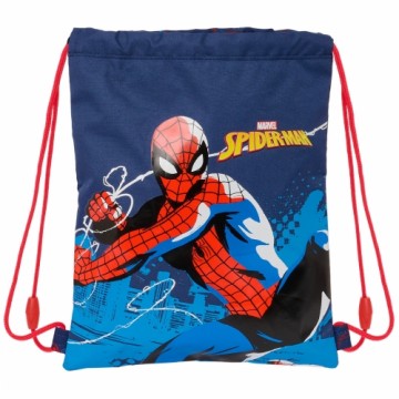Mugursoma ar lencēm Spider-Man Neon Tumši Zils 26 x 34 x 1 cm