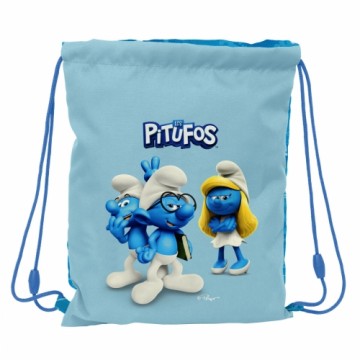 Сумка-рюкзак на веревках Los Pitufos Синий Небесный синий 26 x 34 x 1 cm