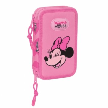 Двойной пенал Minnie Mouse Loving Розовый 12.5 x 19.5 x 4 cm (28 Предметы)