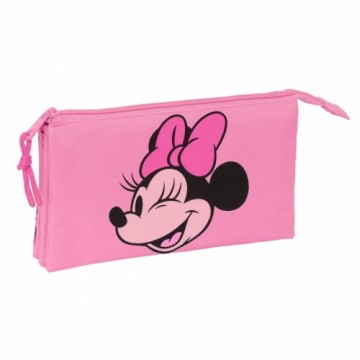 Тройной пенал Minnie Mouse Loving Розовый 22 x 12 x 3 cm