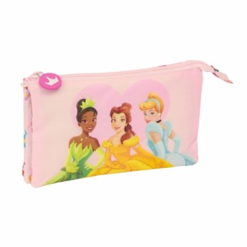 Тройной пенал Princesses Disney Summer adventures Розовый 22 x 12 x 3 cm