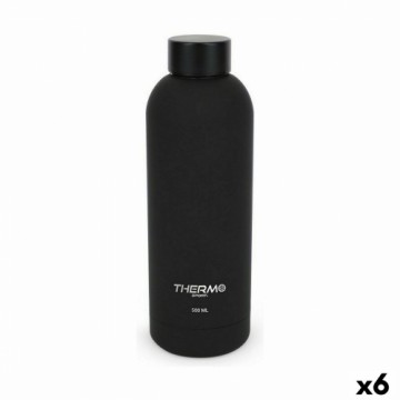 Termālo Pudeli ThermoSport Soft Touch Melns 500 ml (6 gb.)