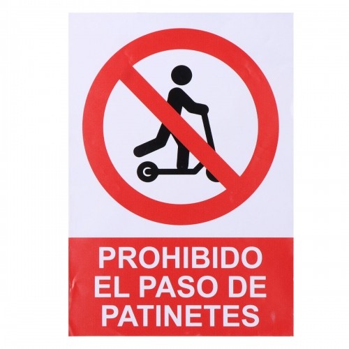 Zīme Normaluz Prohibido acceder con patinete Vinila (21 x 30 cm) image 1