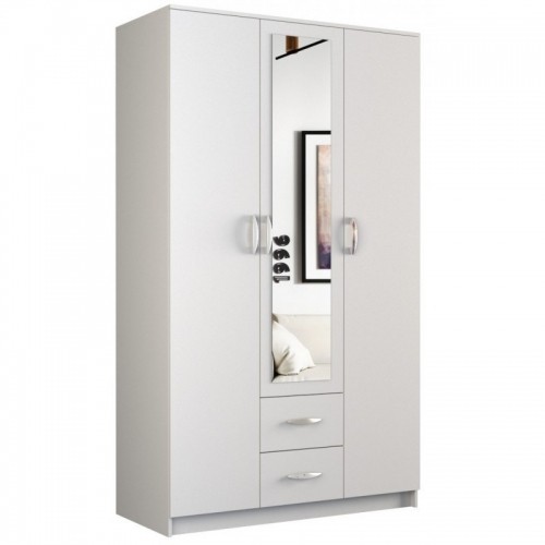 Top E Shop Topeshop ROMANA 120 BIEL bedroom wardrobe/closet 6 shelves 3 door(s) White image 1