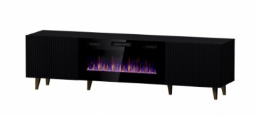 Cama Meble RTV cabinet PAFOS EF with electric fireplace 180x42x49 black matt