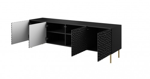 Cama Meble RTV HOLE cabinet 190x40.5x59.5 cm matte black image 2