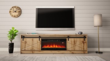 Cama Meble RTV GRANERO + fireplace cabinet 200x56.7x35 oak wotan