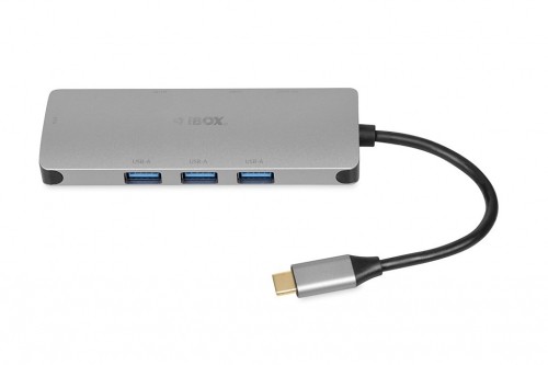 iBox IUH3RJ4K notebook dock/port replicator USB 3.2 Gen 1 (3.1 Gen 1) Type-C Power Delivery 100W Silver image 2