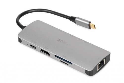 iBox IUH3RJ4K notebook dock/port replicator USB 3.2 Gen 1 (3.1 Gen 1) Type-C Power Delivery 100W Silver image 3
