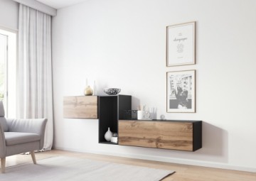 Cama Meble Cama living room furniture set ROCO 11 (RO1+RO3+RO4) antracite/wotan oak