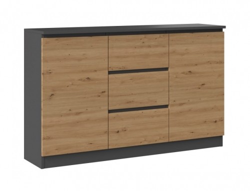 Top E Shop 2D3S chest of drawers 120x30x75 cm, anthracite/artisan image 1