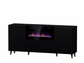 Cama Meble PAFOS chest of drawers with electric fireplace 180x42x82 cm matte black