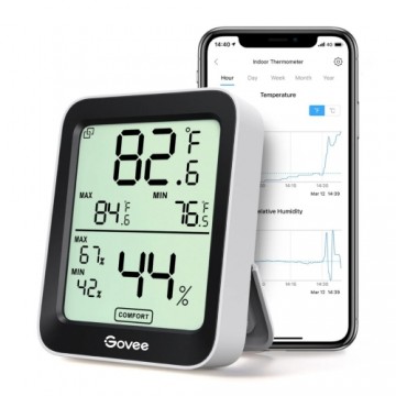 Govee H5075 | Termometrs un higrometrs | Bluetooth, displejs