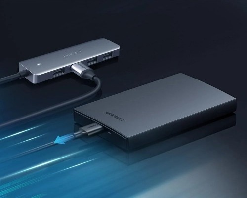 UGREEN USB 3.0 4 porti USB-C centrmezgls ar 4x USB 3.0 + micro USB (pelēks) image 2