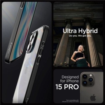 Spigen Crystal Hybrid, matte black - iPhone 15 Pro