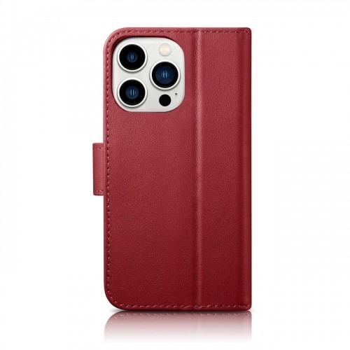 iCarer Wallet Case 2in1 iPhone 14 Pro Leather Flip Case Anti-RFID red (WMI14220726-RD) image 2