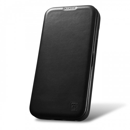 iCarer CE Oil Wax Premium Leather Folio Case Leather Case iPhone 14 Plus Magnetic Flip MagSafe Black (AKI14220707-BK) image 2