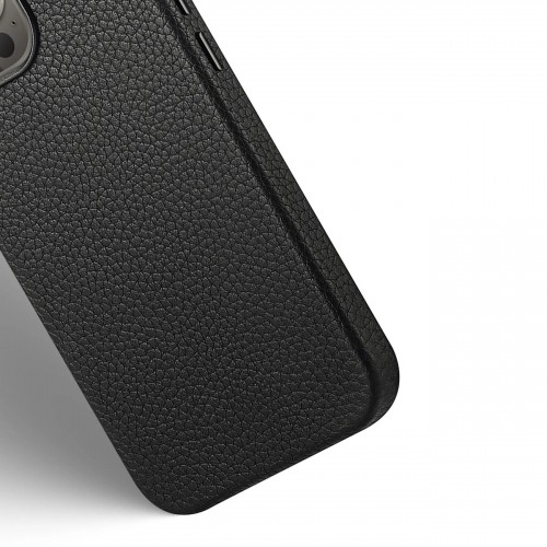 Dux Ducis Roma leather case for iPhone 13 Pro Max elegant genuine leather black case image 3