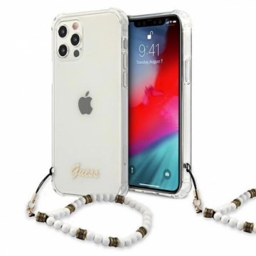 Guess GUHCP12MKPSWH iPhone 12|12 Pro 6.1&quot; Transparent Hardcase White Pearl
