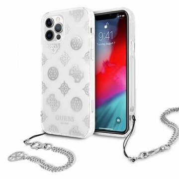 Guess GUHCP12LKSPESI iPhone 12 Pro Max 6.7&quot; silver|silver hardcase Peony Chain Collection